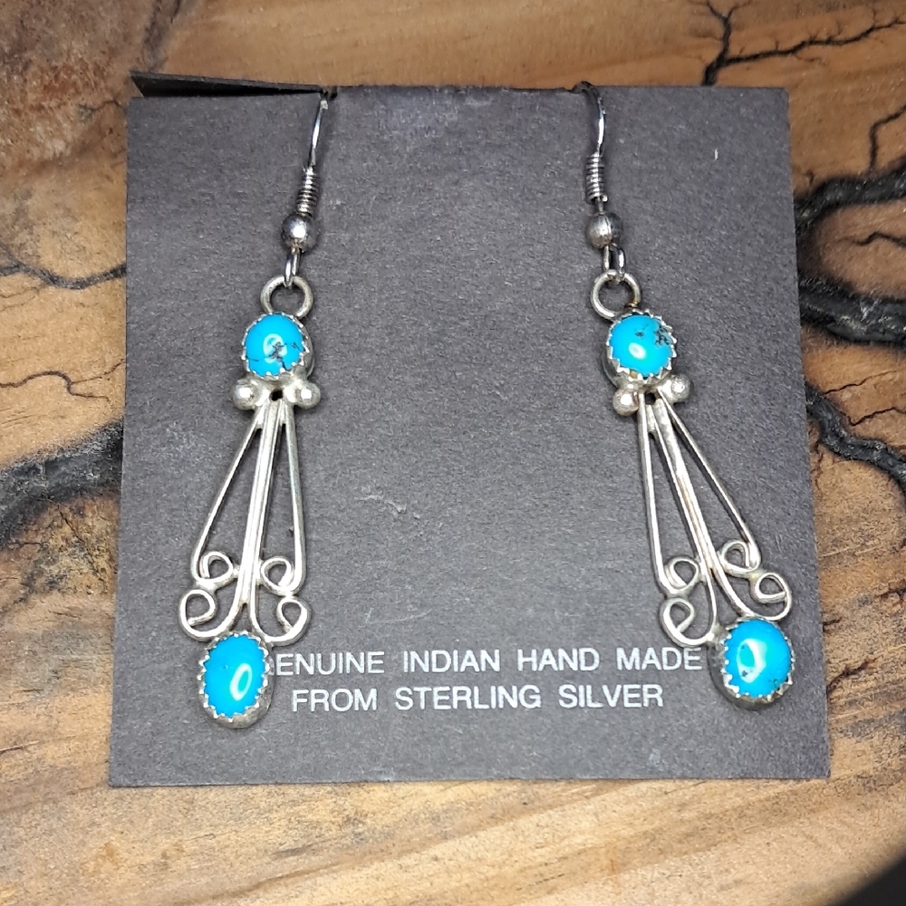 Signed Navajo .925 & Turquoise Earrings